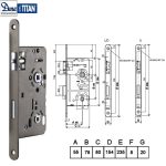 Titan bevésőzár DIN WC 406/55-78 uni. Fehér horgany