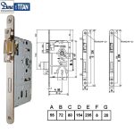 Titan bevésőzár DIN BB 401/55-72 Festett (1db kulcs)